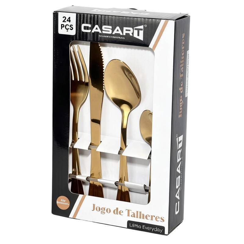 Jogo de Talheres Aço Inox 24 peças