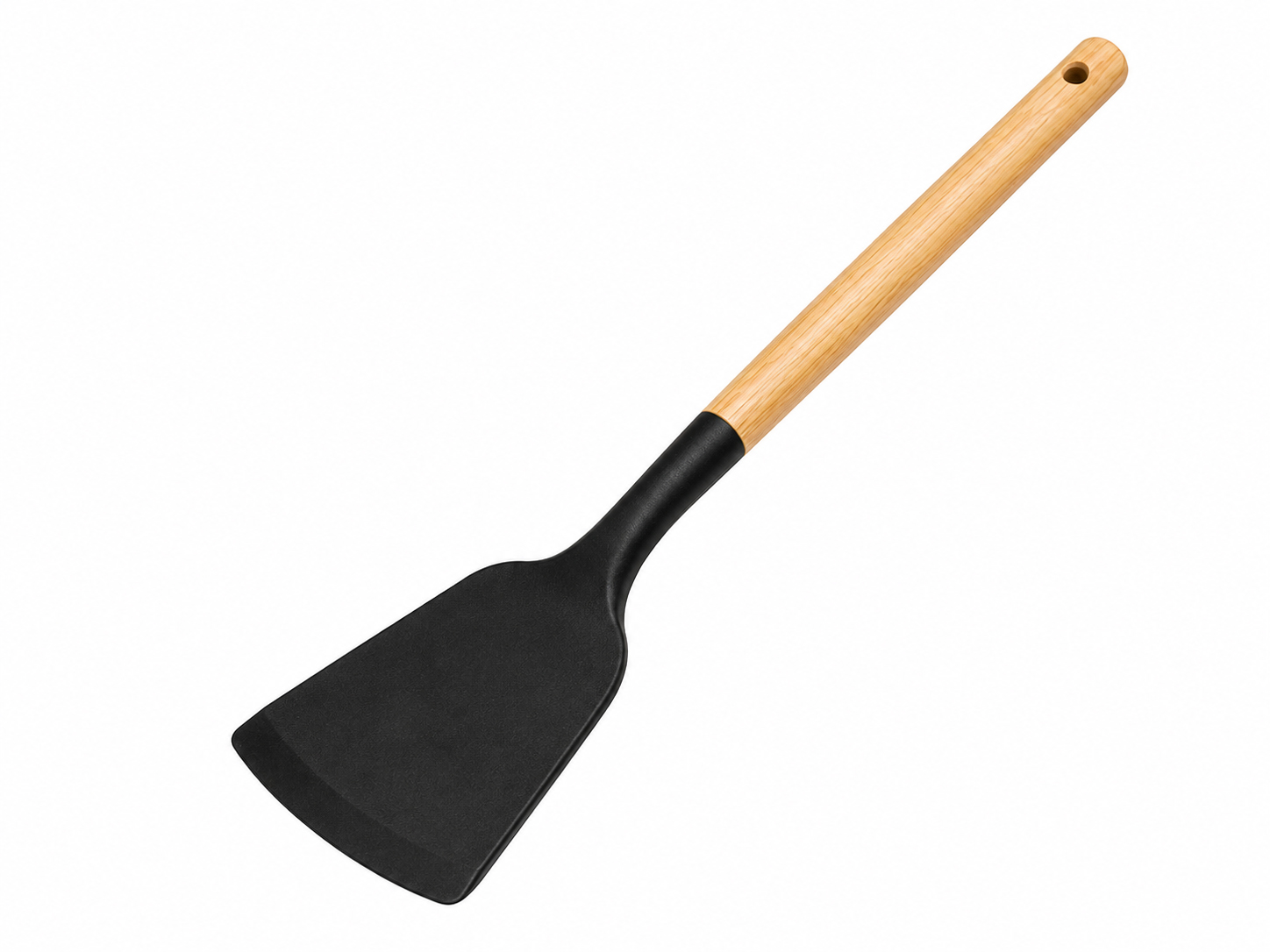 Espátula de Silicone Inteiriça com Cabo de Madeira