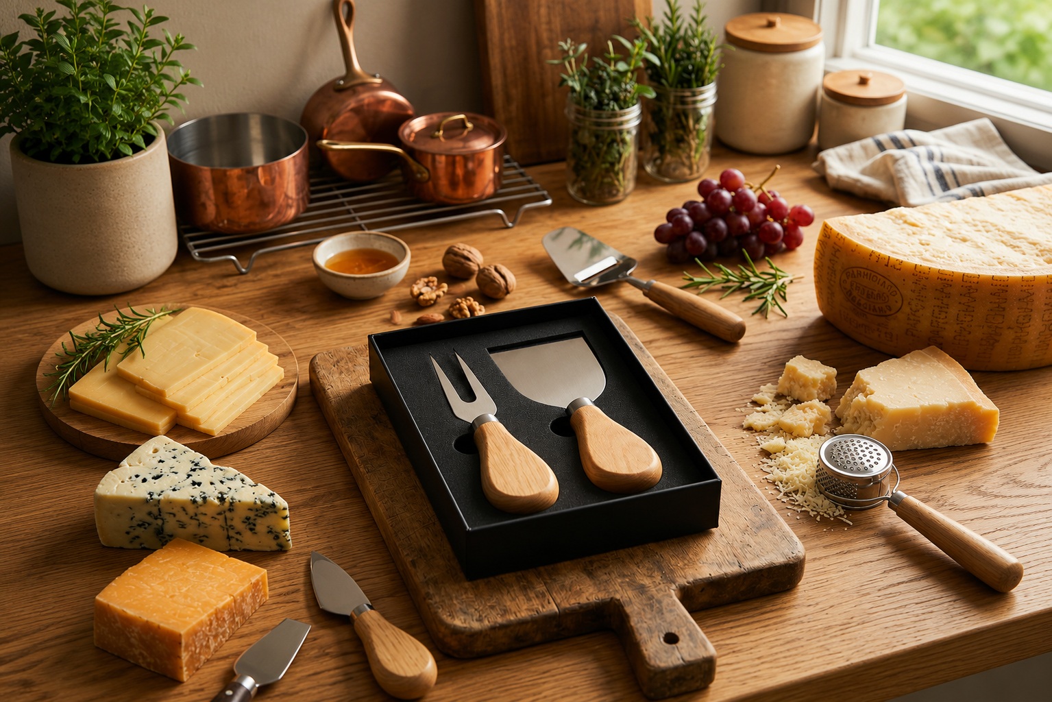 Kit para Cortar Queijo e Pegador